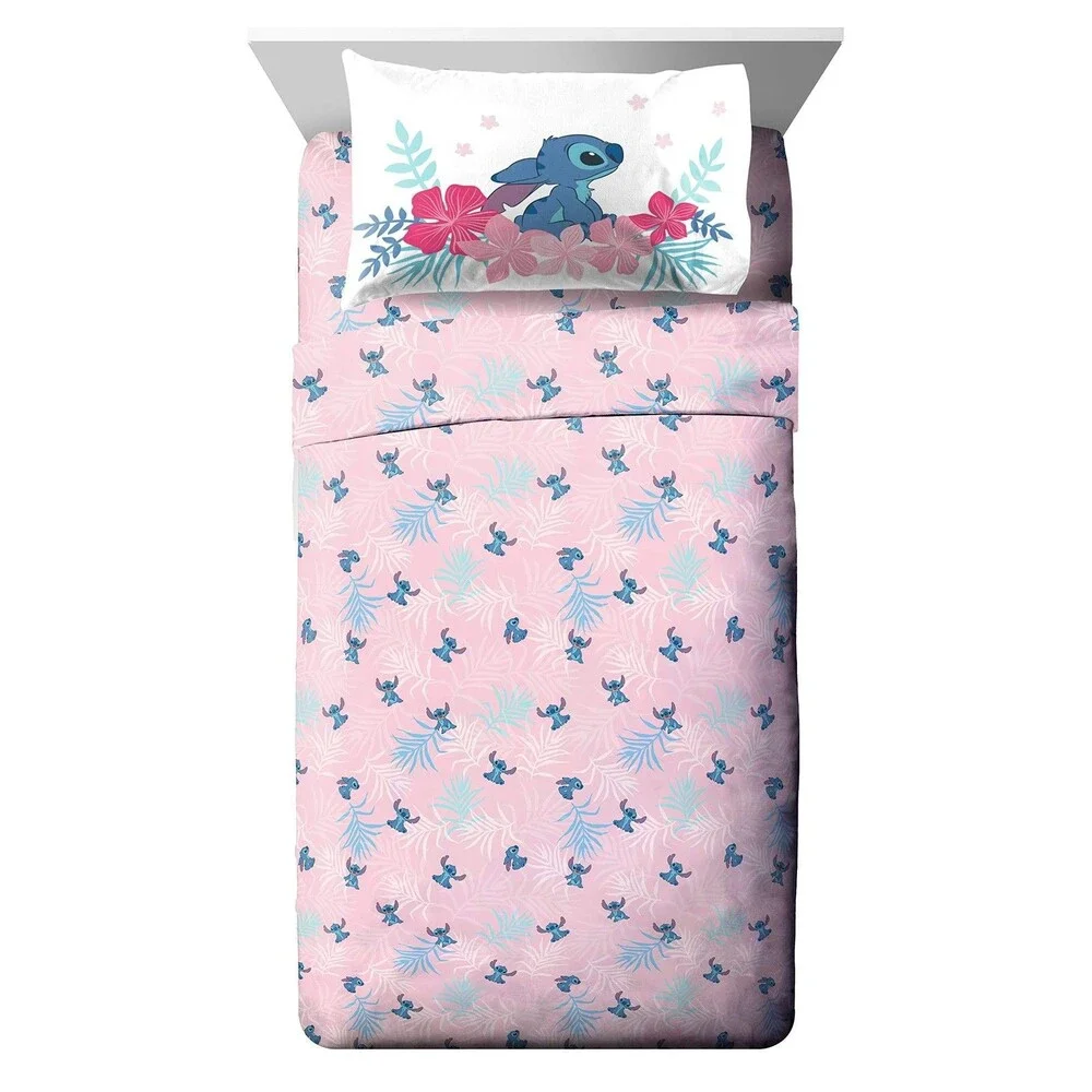 Disney Lilo & Stitch Twin Comforter Set, 5 Piece Reversible Bed in a Bag